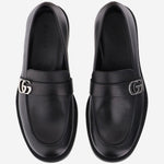 MOCASSINI IN PELLE CON LOGO A006HC BLM001000 GUCCI 