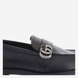 MOCASSINI IN PELLE CON LOGO A006HC BLM001000 GUCCI 