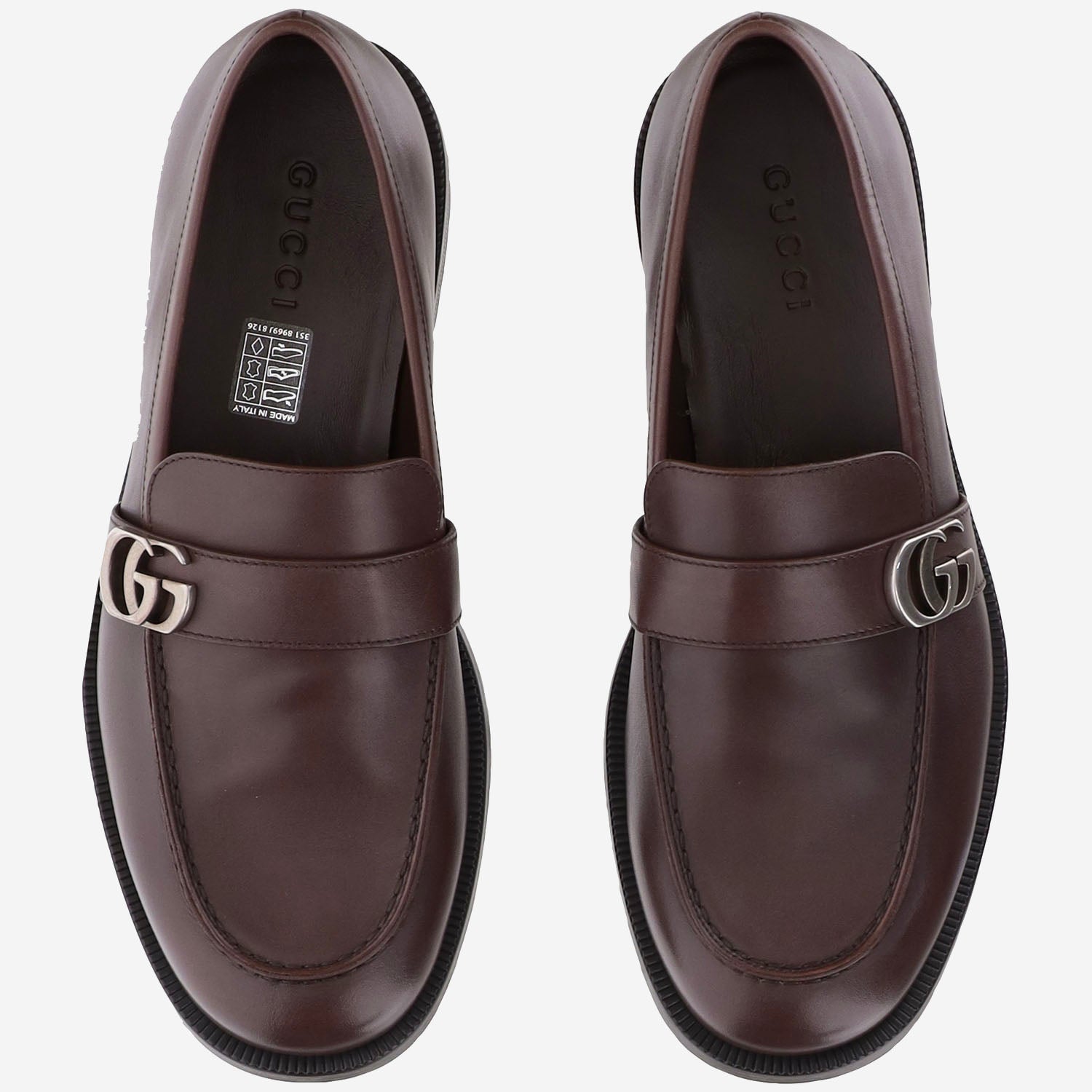 MOCASSINI IN PELLE CON LOGO A006HC BLM002021 GUCCI 