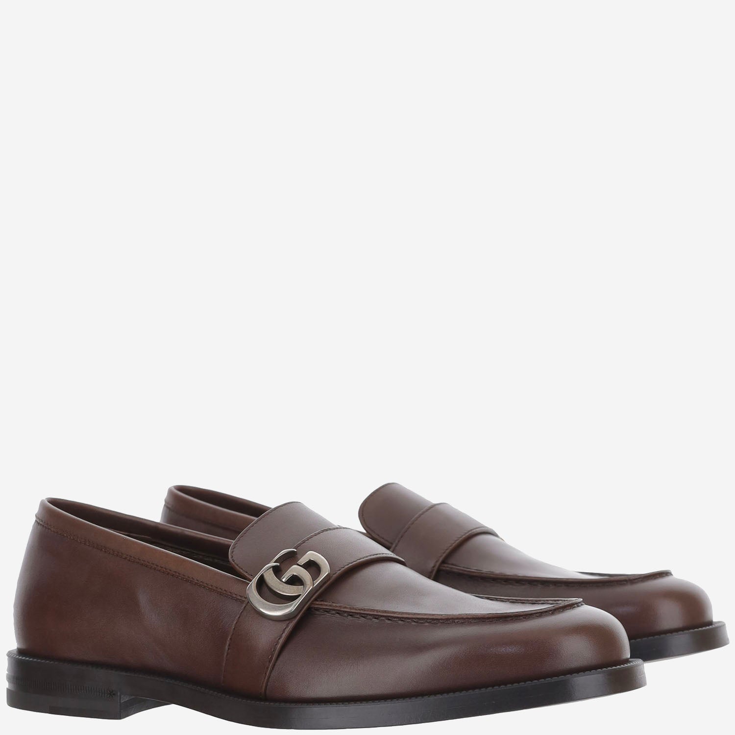 MOCASSINI IN PELLE CON LOGO A006HC BLM002021 GUCCI 