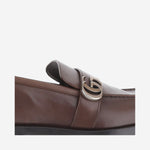 MOCASSINI IN PELLE CON LOGO A006HC BLM002021 GUCCI 