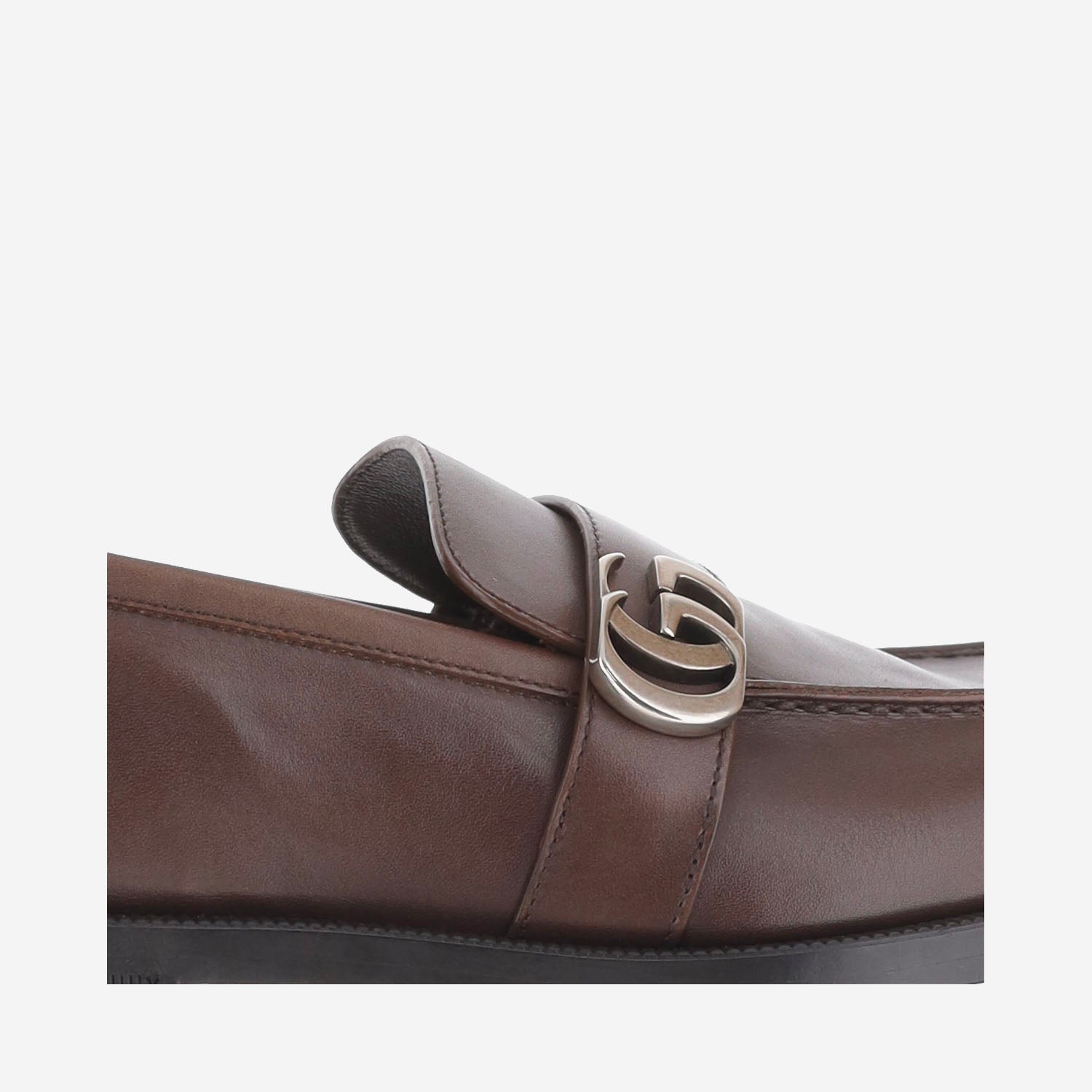 MOCASSINI IN PELLE CON LOGO A006HC BLM002021 GUCCI 