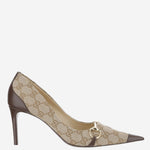 Décolleté in pelle e tessuto GG A006WH FAFZD9167 GUCCI 