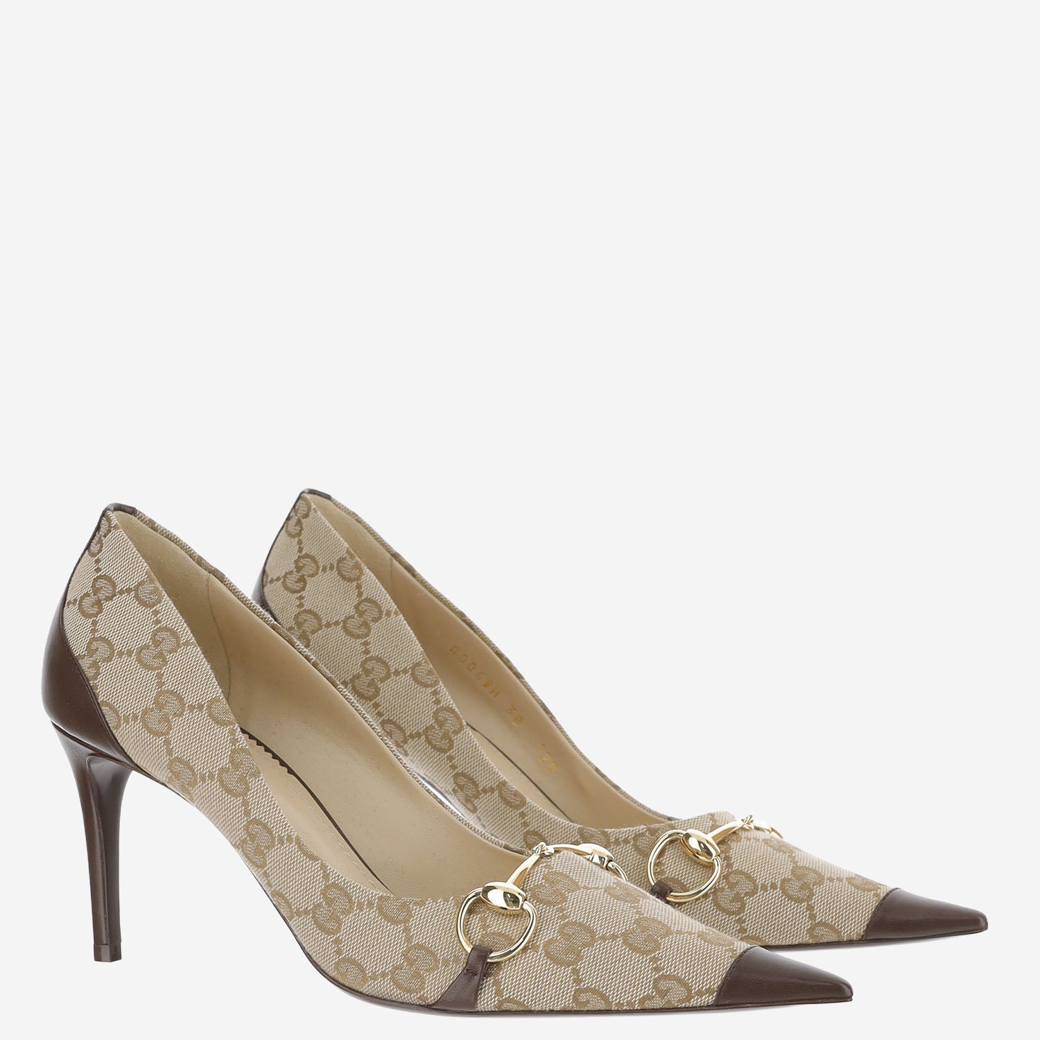Décolleté in pelle e tessuto GG A006WH FAFZD9167 GUCCI 