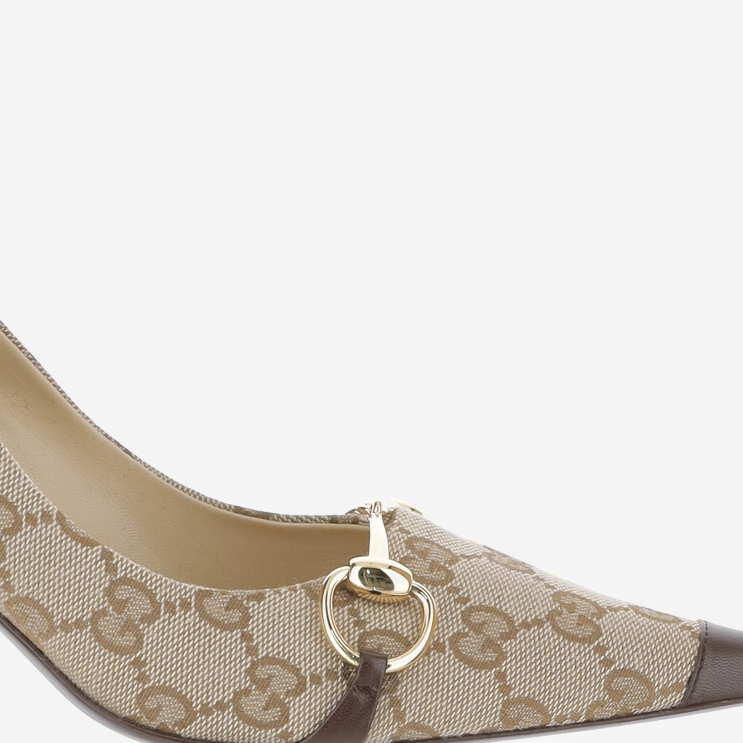 Décolleté in pelle e tessuto GG A006WH FAFZD9167 GUCCI 