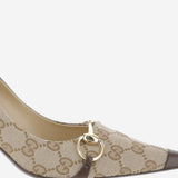 Décolleté in pelle e tessuto GG A006WH FAFZD9167 GUCCI 