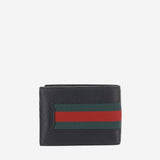 PORTAFOGLIO IN PELLE CON NASTRO WEB A0076O AAHAL1053 GUCCI 