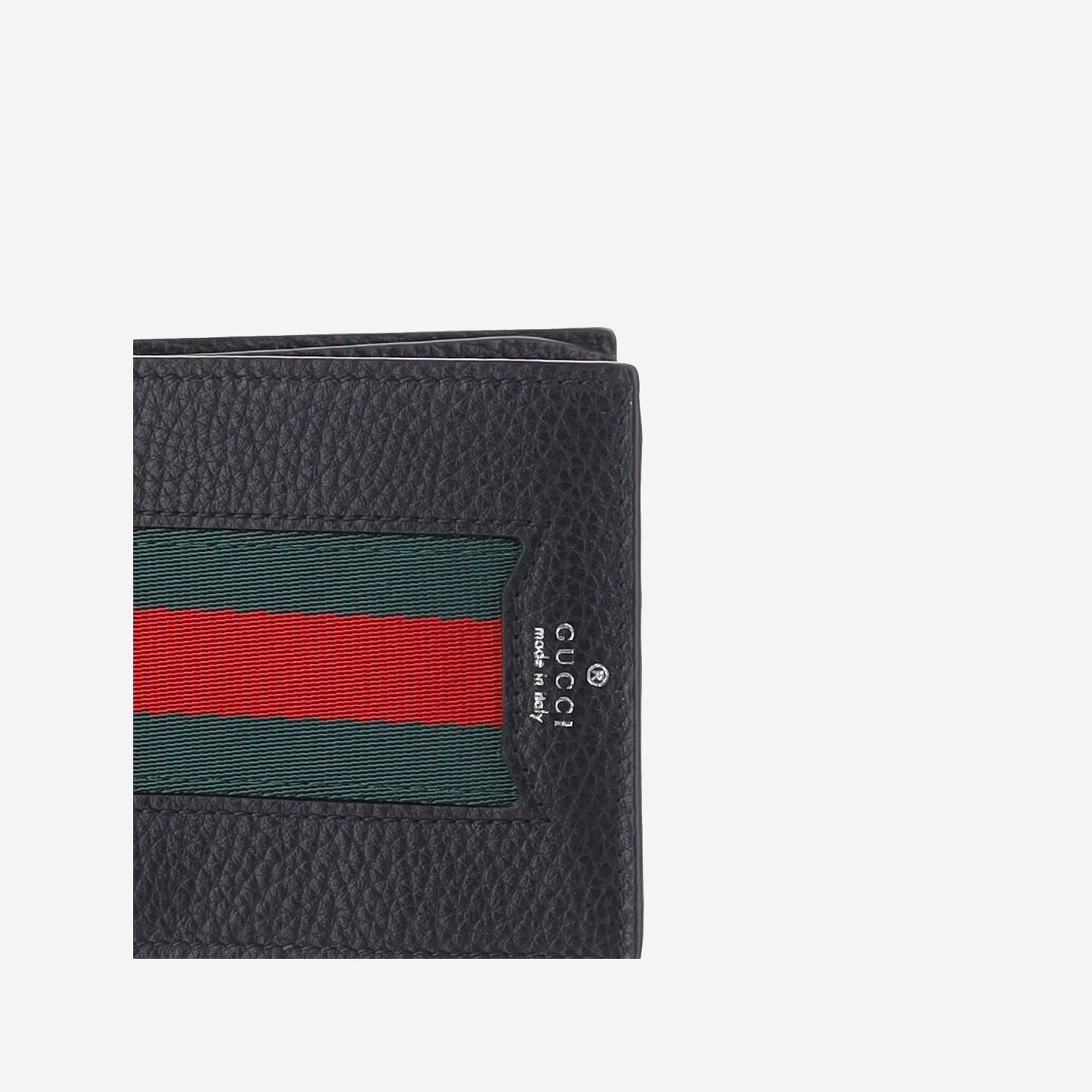 PORTAFOGLIO IN PELLE CON NASTRO WEB A0076O AAHAL1053 GUCCI 