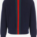 MAGLIONE IN LANA A COSTE CON NASTRO WEB A0078N XKFTC4728 GUCCI 