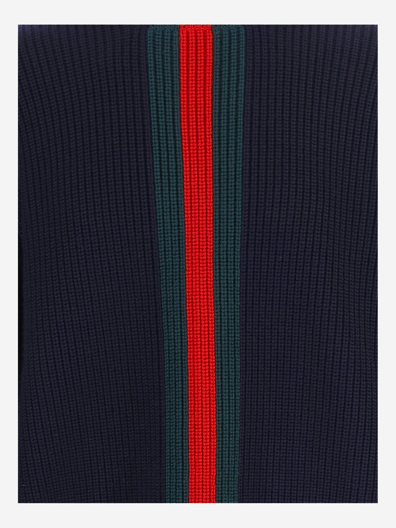 MAGLIONE IN LANA A COSTE CON NASTRO WEB A0078N XKFTC4728 GUCCI 