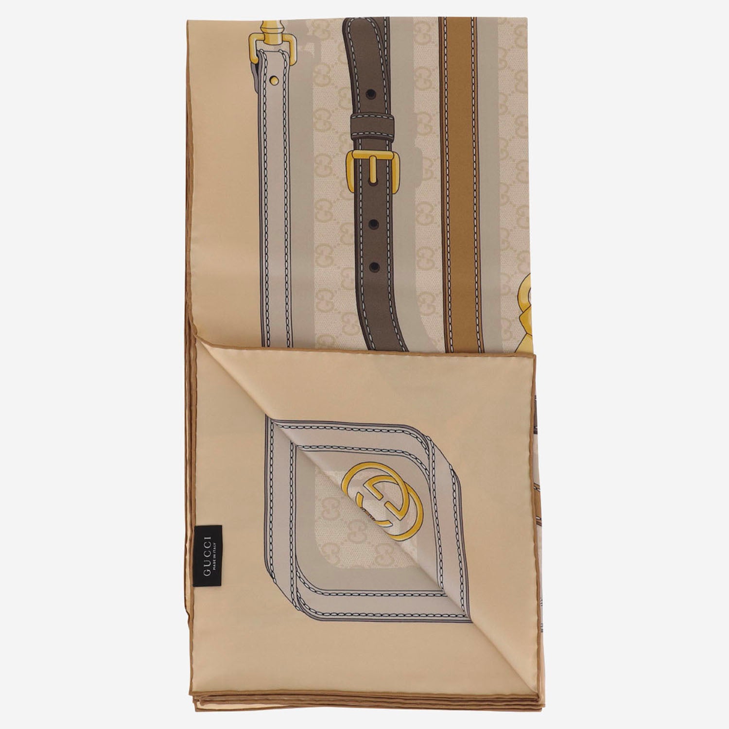 FOULARD IN TWILL DI SETA STAMAPATA A007EA 3G0019700 GUCCI 