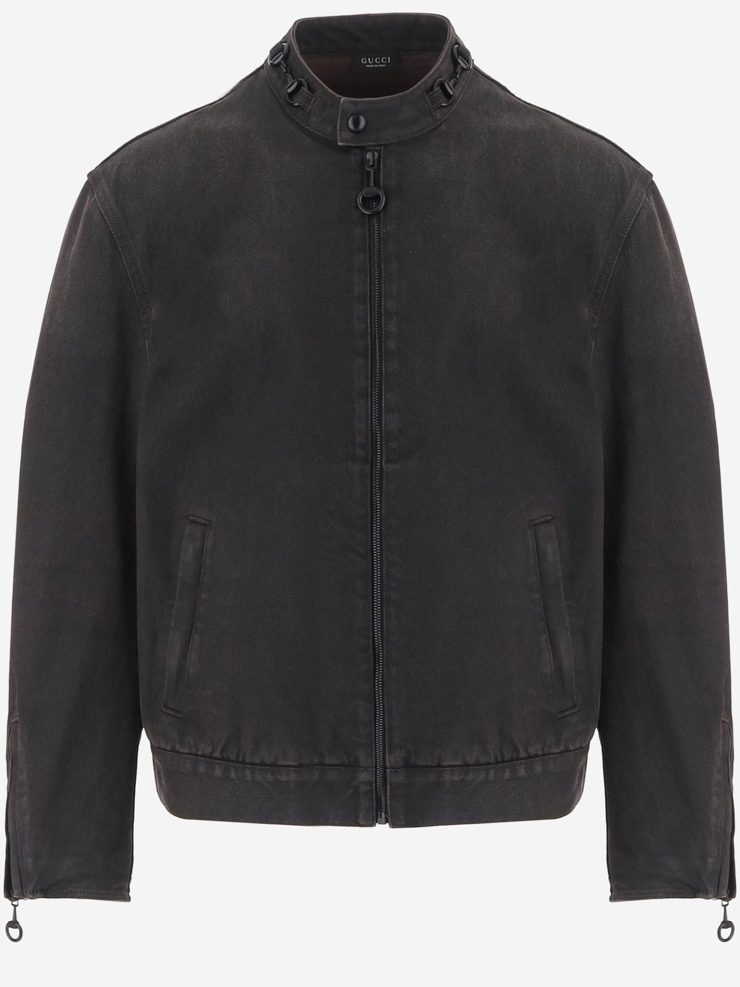 Giacca in denim di cotone e viscosa con Morsetto A007GF XDDHM2028 GUCCI 