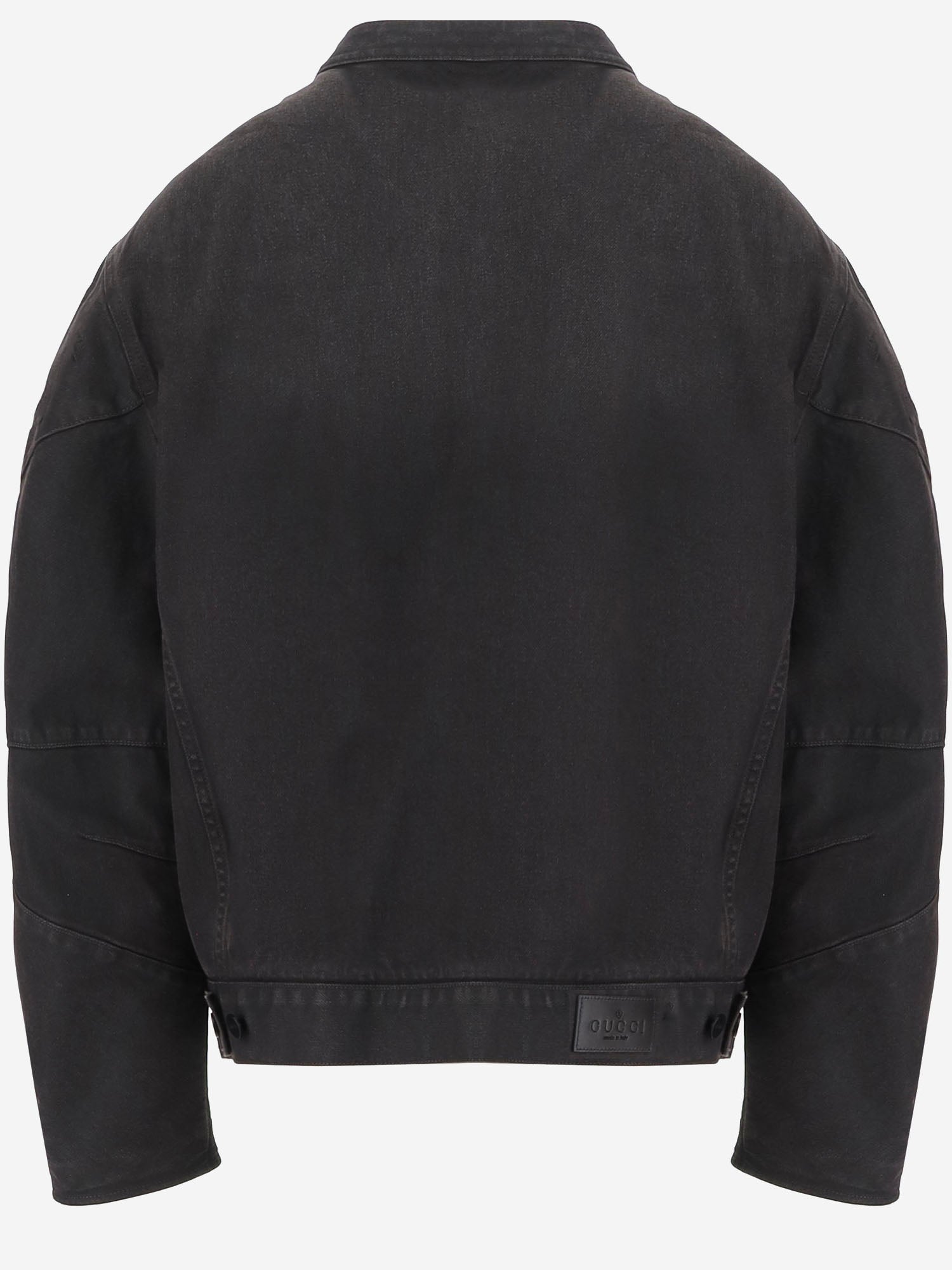Giacca in denim di cotone e viscosa con Morsetto A007GF XDDHM2028 GUCCI 