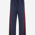 PANTALONI IN POPELINE DI SETA TECNICA CON NASTRO WEB A008E4 ZAVQF4294 GUCCI 
