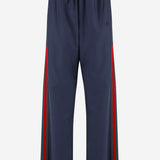 PANTALONI IN POPELINE DI SETA TECNICA CON NASTRO WEB A008E4 ZAVQF4294 GUCCI 
