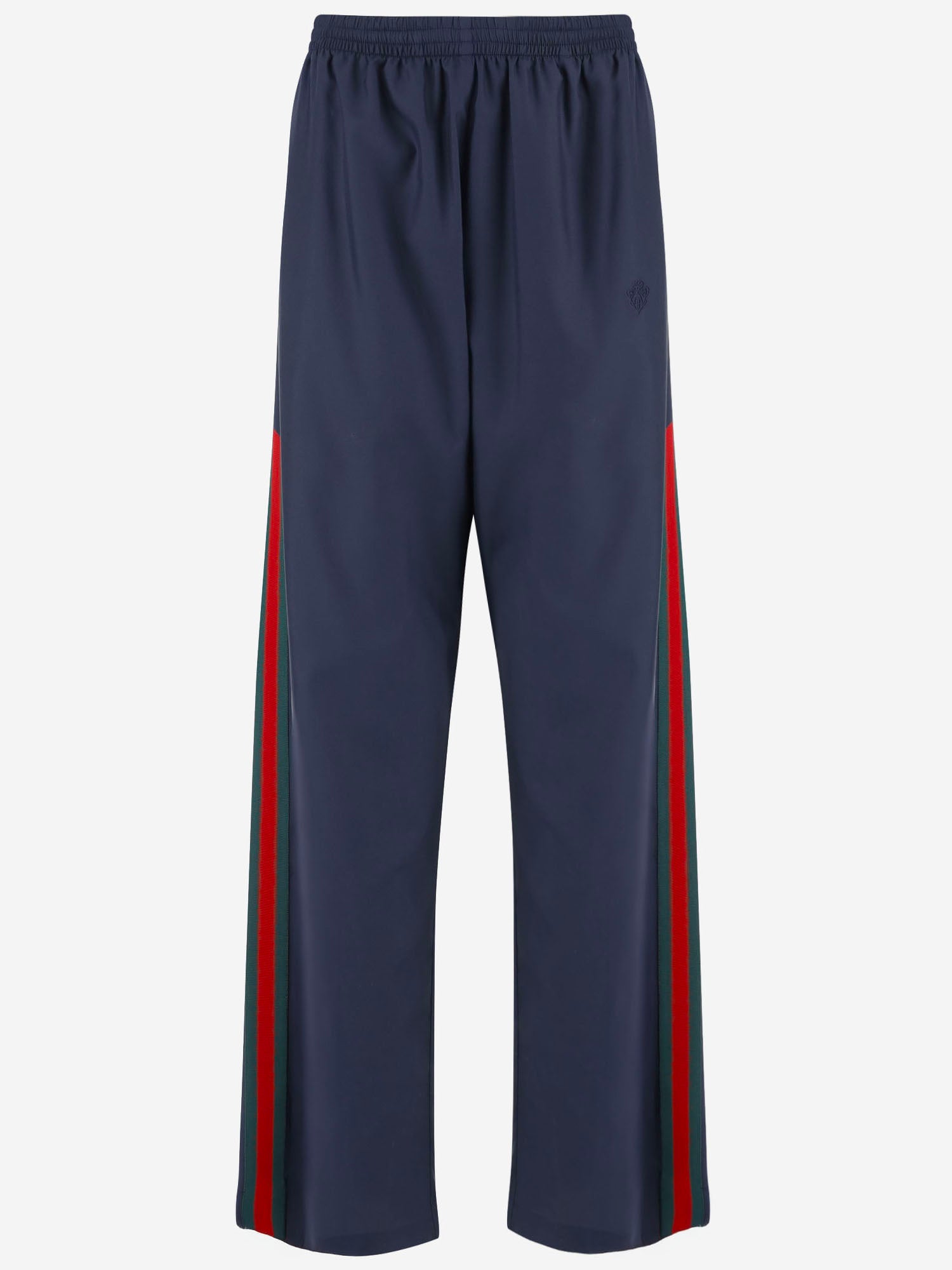 PANTALONI IN POPELINE DI SETA TECNICA CON NASTRO WEB A008E4 ZAVQF4294 GUCCI 