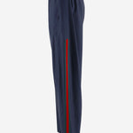 PANTALONI IN POPELINE DI SETA TECNICA CON NASTRO WEB A008E4 ZAVQF4294 GUCCI 