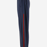 PANTALONI IN POPELINE DI SETA TECNICA CON NASTRO WEB A008E4 ZAVQF4294 GUCCI 