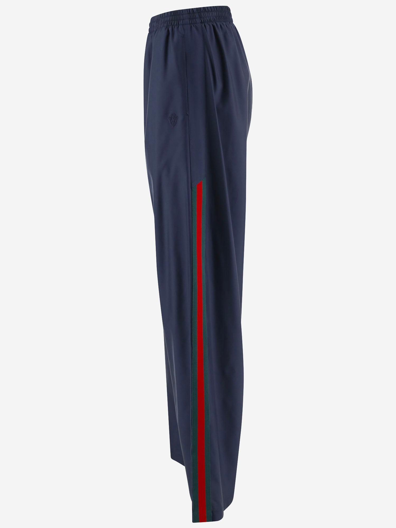 PANTALONI IN POPELINE DI SETA TECNICA CON NASTRO WEB A008E4 ZAVQF4294 GUCCI 