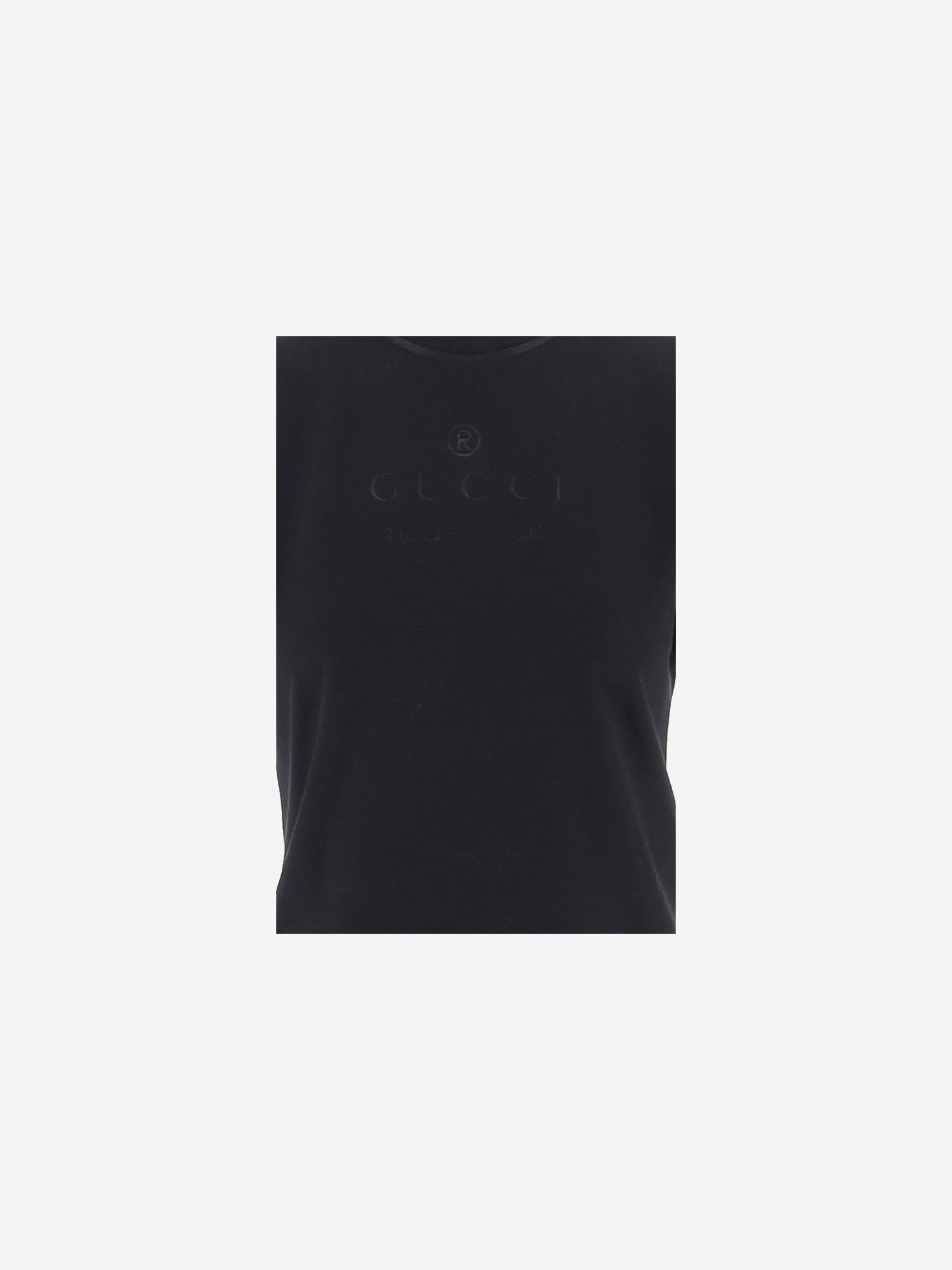 T-shirt in jersey di cotone stretch con logo A009A5 XJH6N1152 GUCCI 