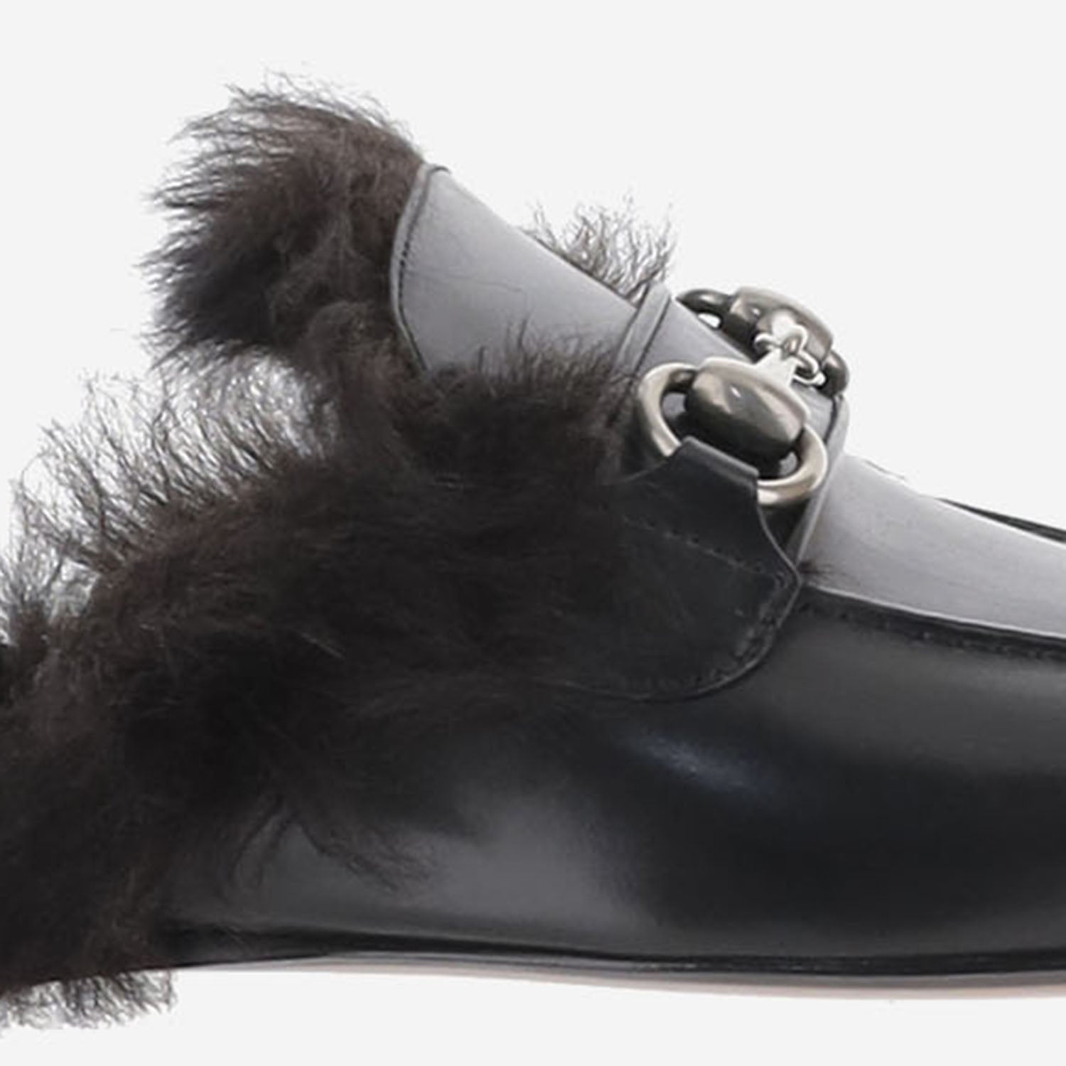 SLIPPER IN PELLE CON MORSETTO A009Z7 AAG9B1000 GUCCI 