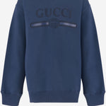 FELPA IN COTONE CON STAMPA LOGO 855554 XJHXM4393 GUCCI KIDS 