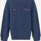 FELPA IN COTONE CON STAMPA LOGO 855554 XJHXM4393 GUCCI KIDS 