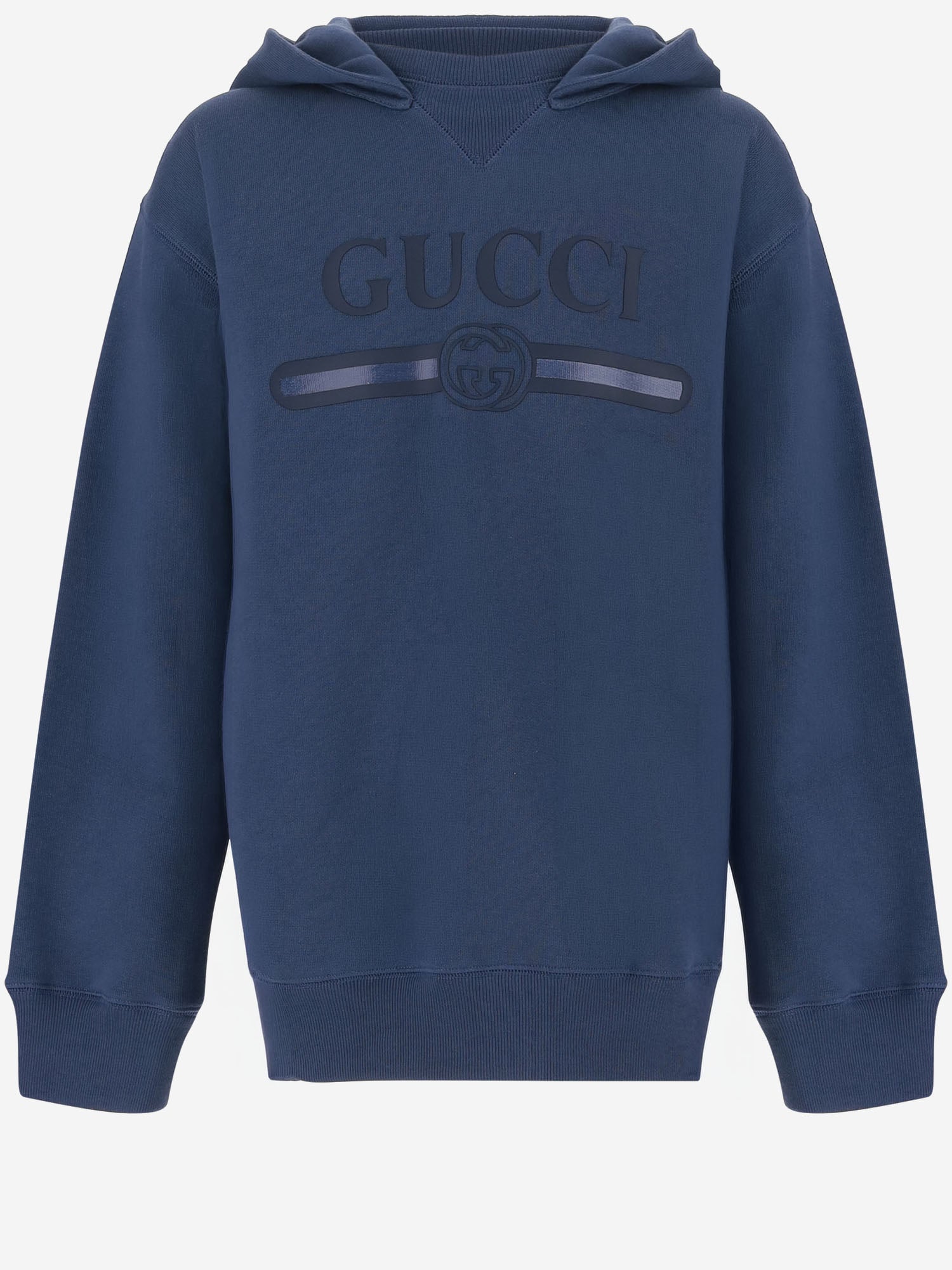 FELPA IN COTONE CON STAMPA LOGO 855554 XJHXM4393 GUCCI KIDS 