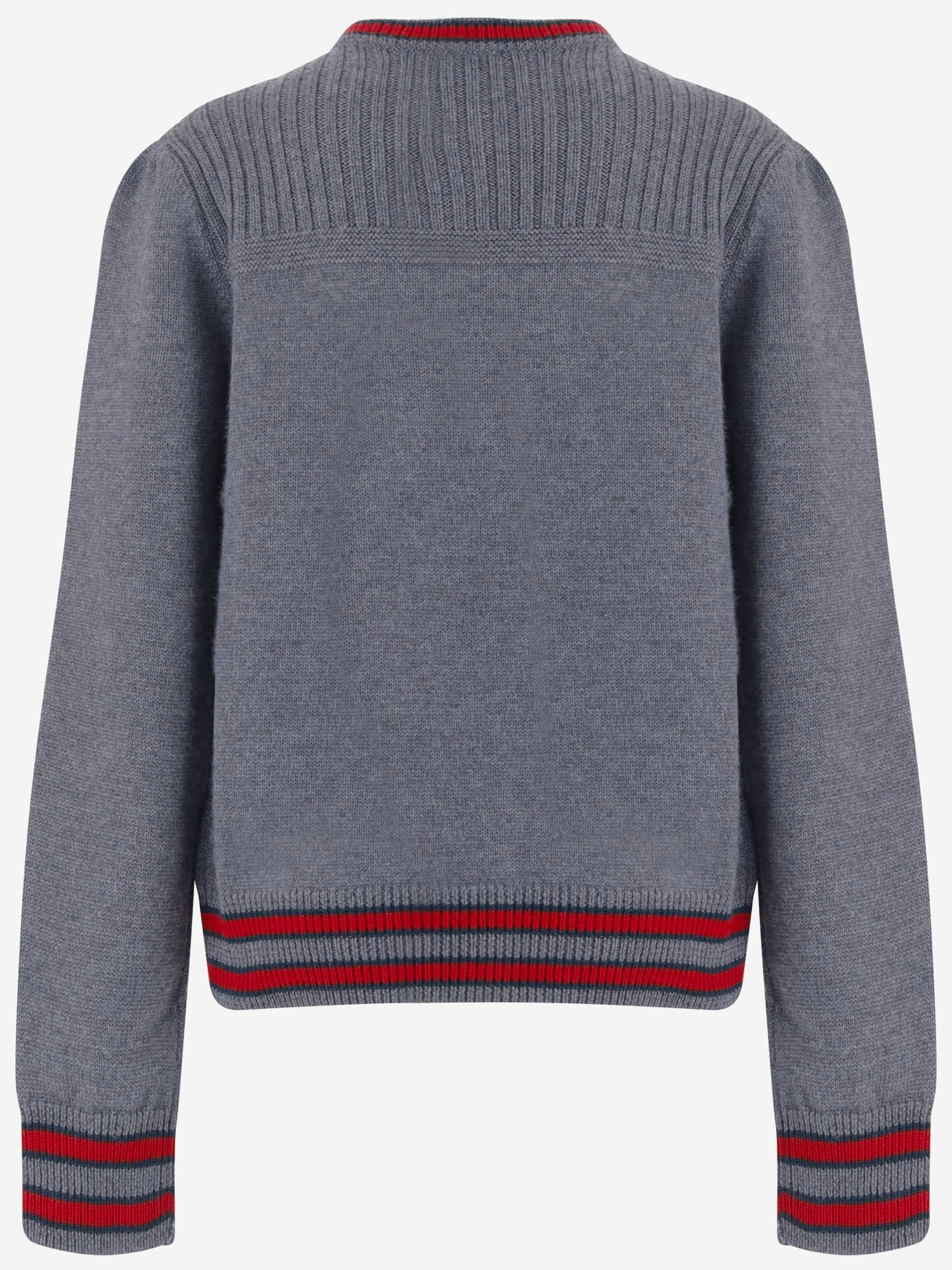 CARDIGAN IN LANA CON BORDI A CONTRASTO 867911 XKFKF1155 GUCCI KIDS 