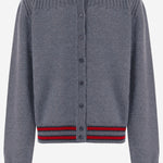 CARDIGAN IN LANA CON BORDI A CONTRASTO 867911 XKFKF1155 GUCCI KIDS 