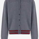 CARDIGAN IN LANA CON BORDI A CONTRASTO 867911 XKFKF1155 GUCCI KIDS 
