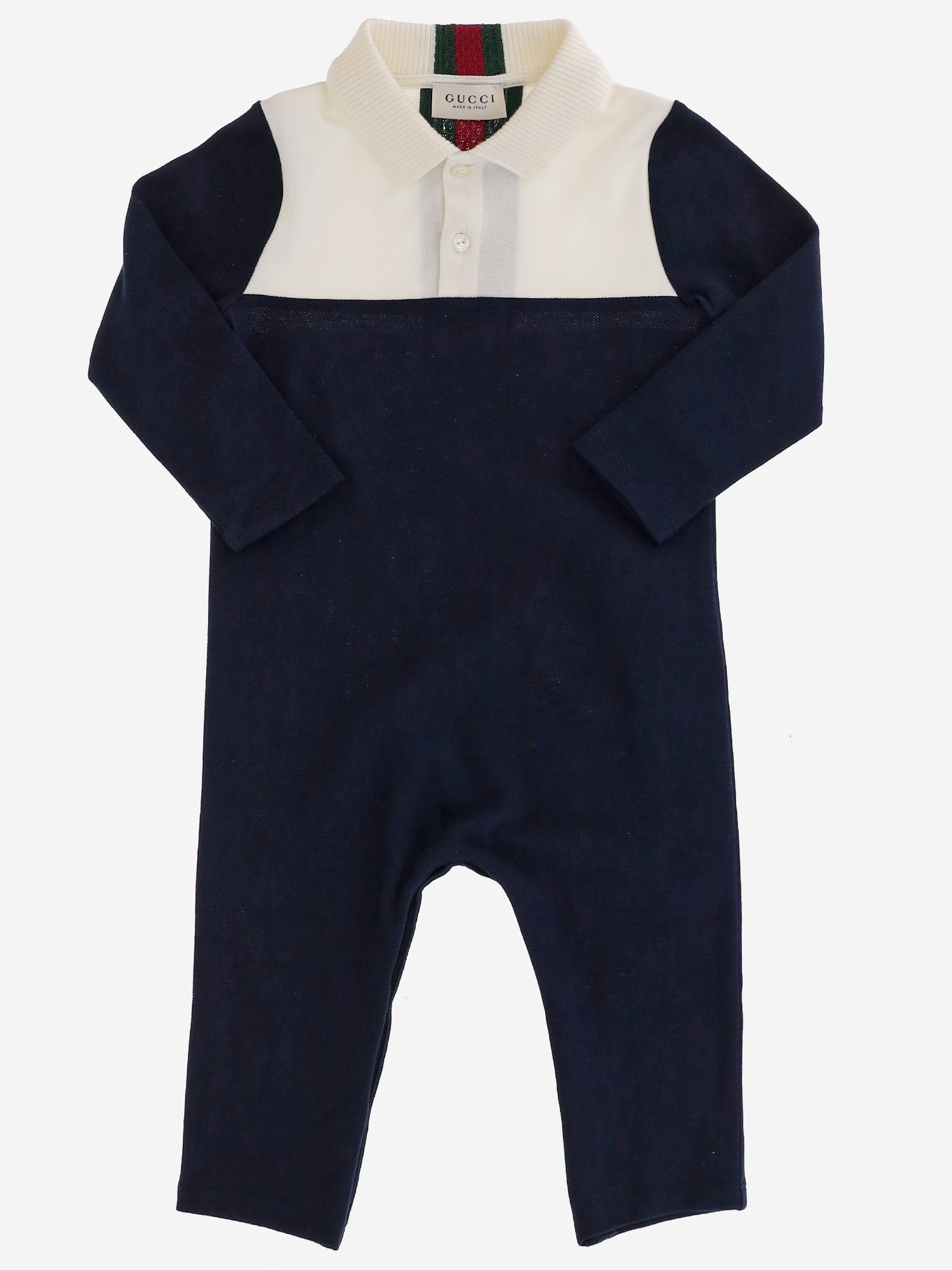 TUTINA IN COTONE STRETCH CON NASTRO WEB 870880 XJHVF4306 GUCCI KIDS 