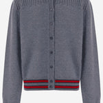 CARDIGAN IN LANA CON BORDI A CONTRASTO A0043X XKFKF1155 GUCCI KIDS 