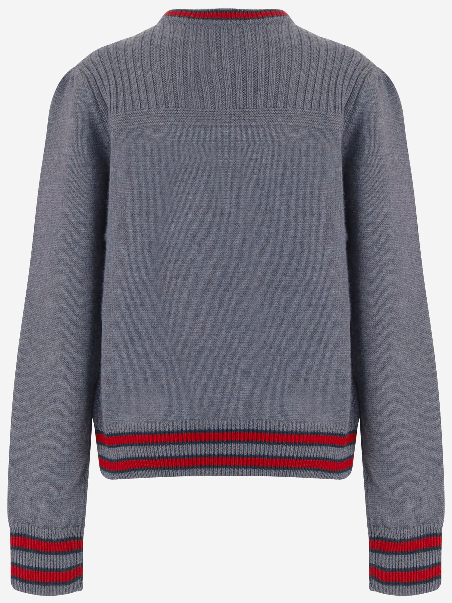 CARDIGAN IN LANA CON BORDI A CONTRASTO A0043X XKFKF1155 GUCCI KIDS 
