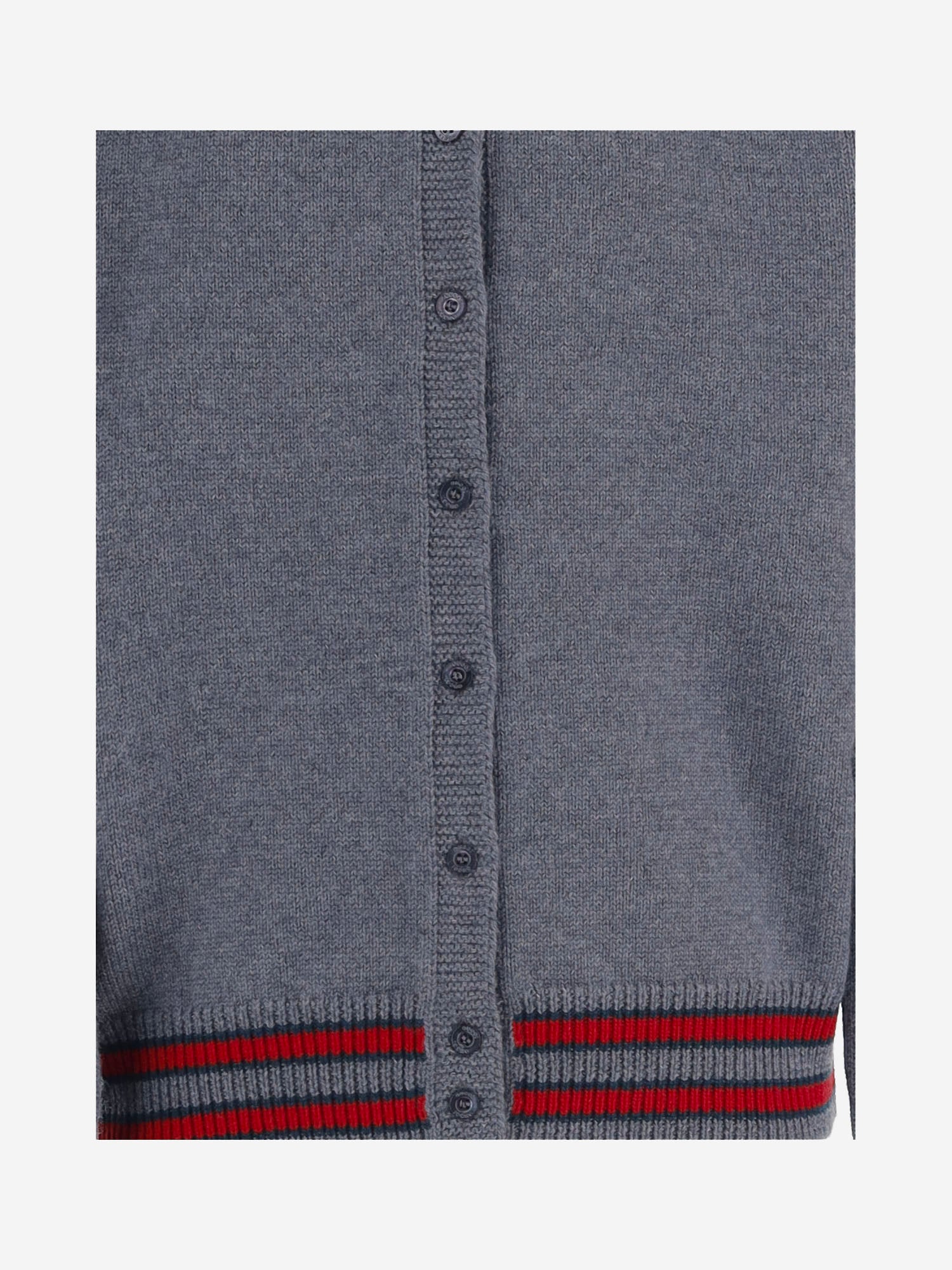 CARDIGAN IN LANA CON BORDI A CONTRASTO A0043X XKFKF1155 GUCCI KIDS 