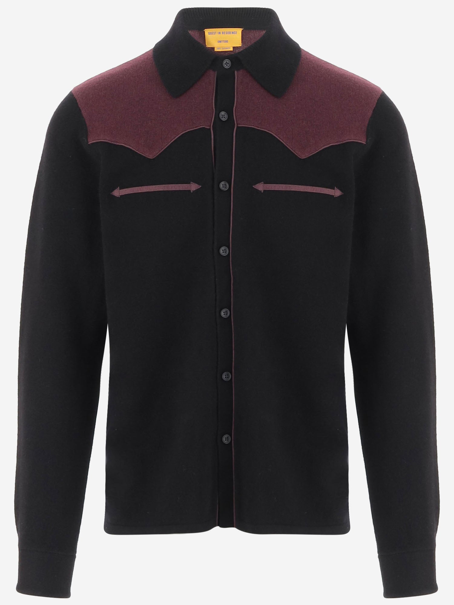 CAMICIA IN MAGLIA DI CASHMERE CON DETTAGLIO WESTERN M34710LM BLKFIG GUEST IN RESIDENCE 
