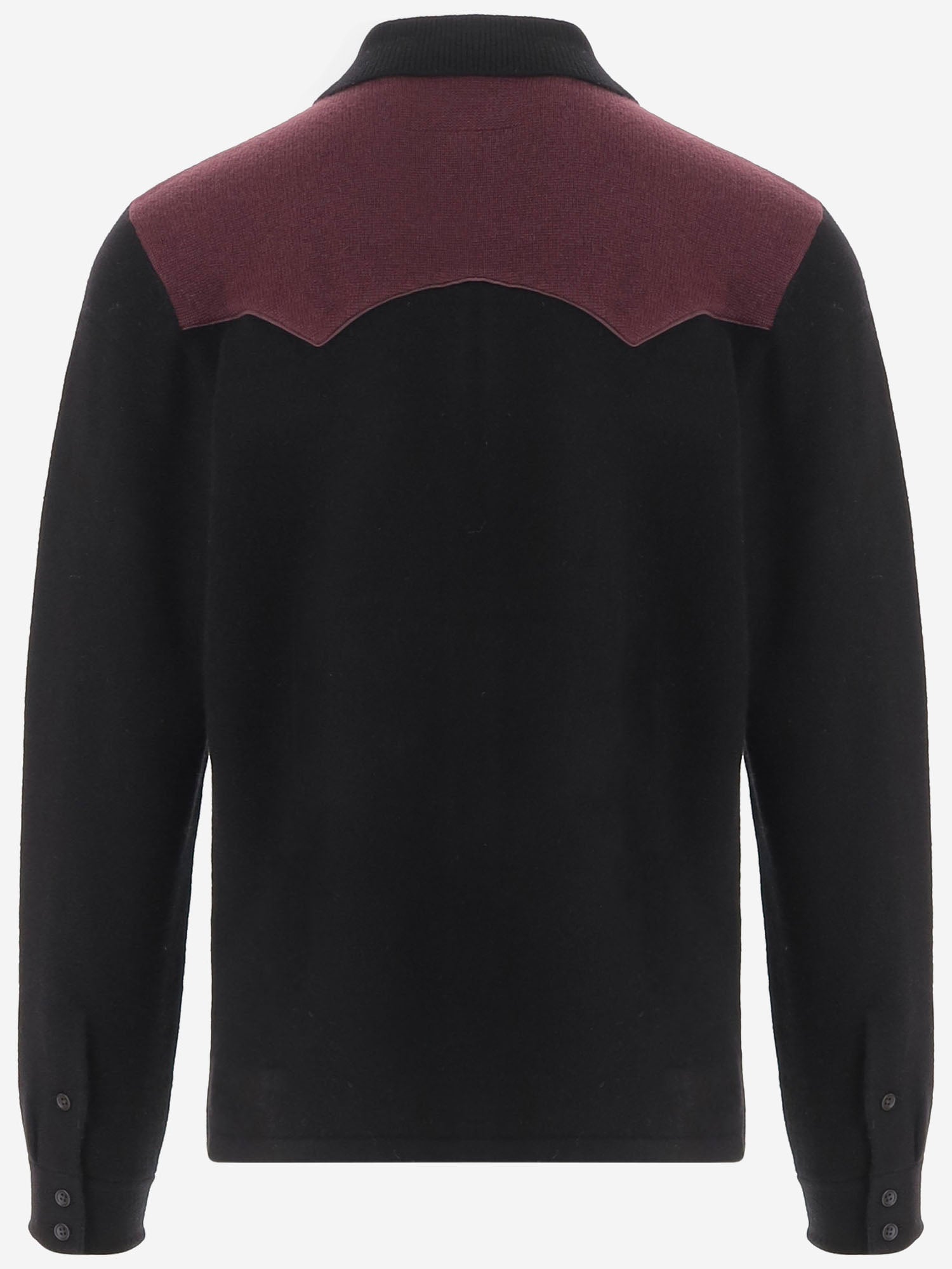 CAMICIA IN MAGLIA DI CASHMERE CON DETTAGLIO WESTERN M34710LM BLKFIG GUEST IN RESIDENCE 