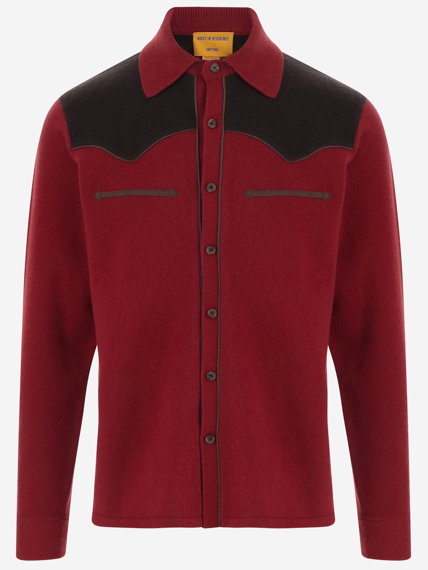 CAMICIA IN MAGLIA DI CASHMERE CON DETTAGLIO WESTERN M34710LM CARMBRC GUEST IN RESIDENCE 