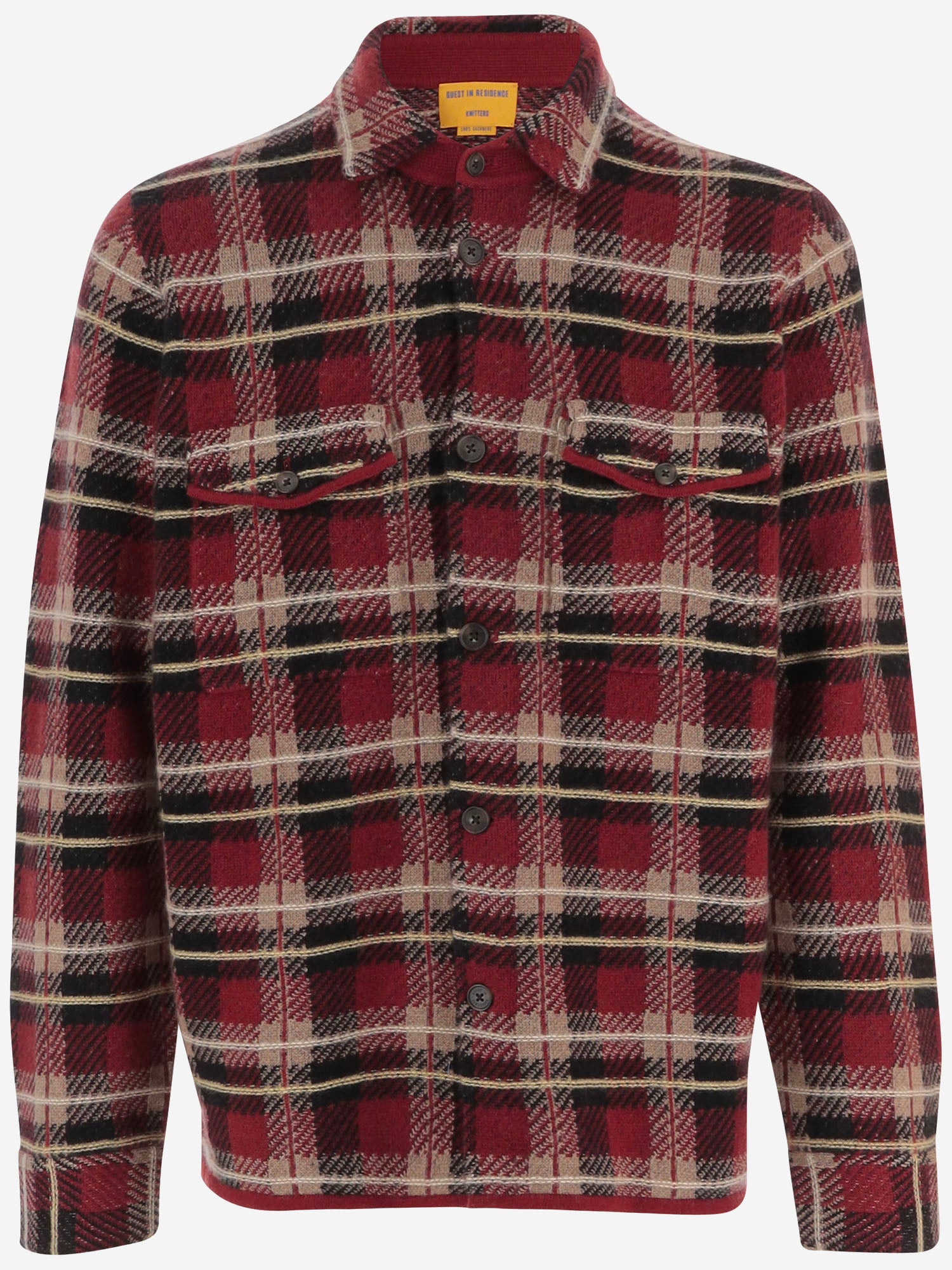 CAMICIA IN CASHMERE CON MOTIVO CHECK M35710AM CARMINECOMBO GUEST IN RESIDENCE 