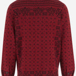 CAMICIA IN MAGLIA DI CASHMERE CON MOTIVO FANTASIA M35810AM CARMINE GUEST IN RESIDENCE 