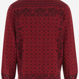 CAMICIA IN MAGLIA DI CASHMERE CON MOTIVO FANTASIA M35810AM CARMINE GUEST IN RESIDENCE 