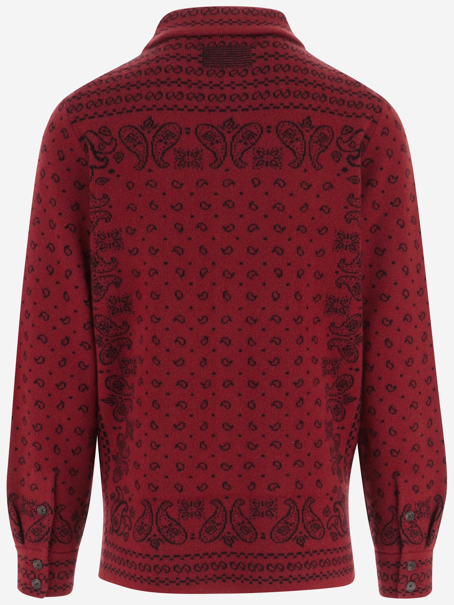 CAMICIA IN MAGLIA DI CASHMERE CON MOTIVO FANTASIA M35810AM CARMINE GUEST IN RESIDENCE 