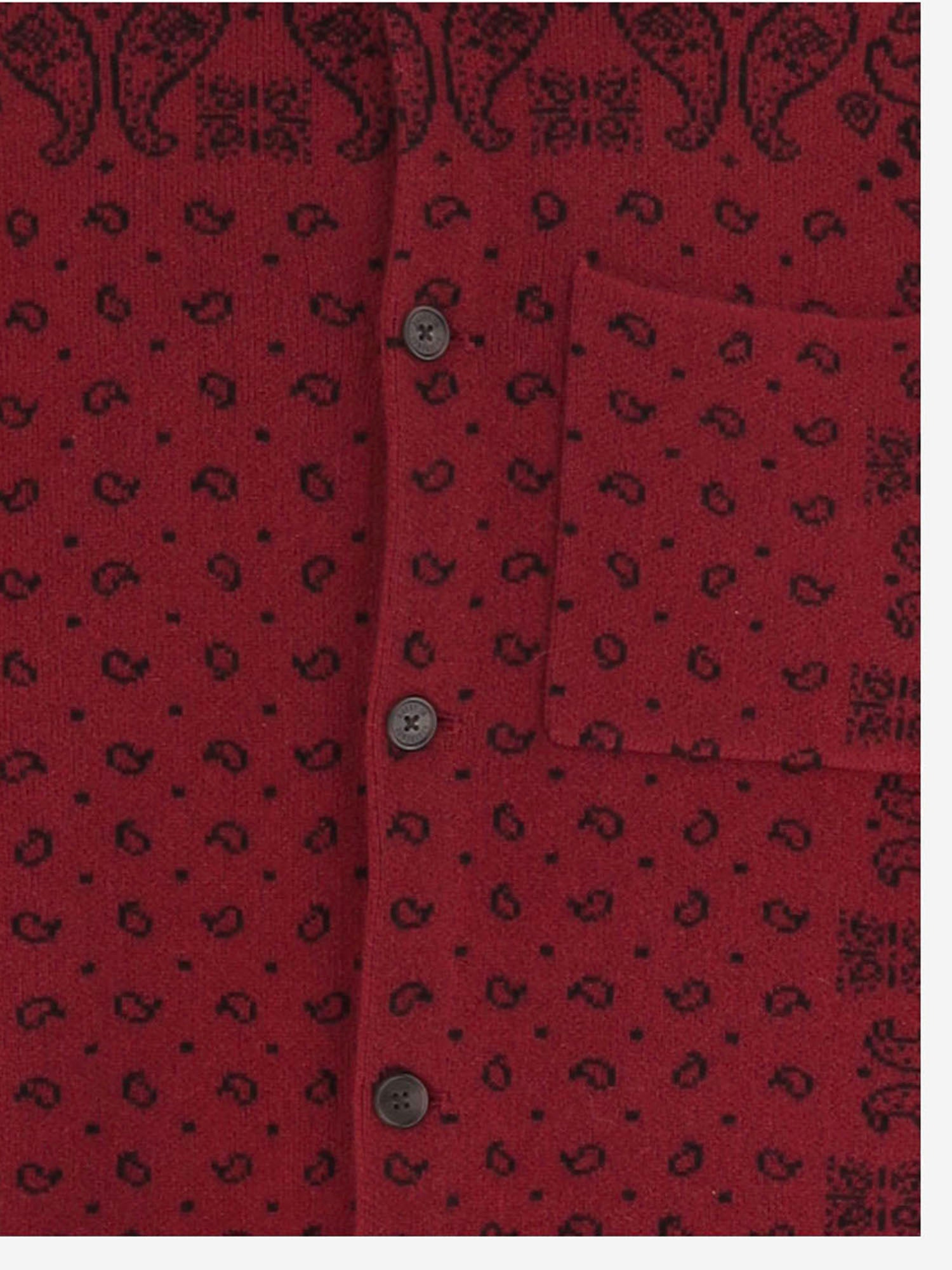 CAMICIA IN MAGLIA DI CASHMERE CON MOTIVO FANTASIA M35810AM CARMINE GUEST IN RESIDENCE 