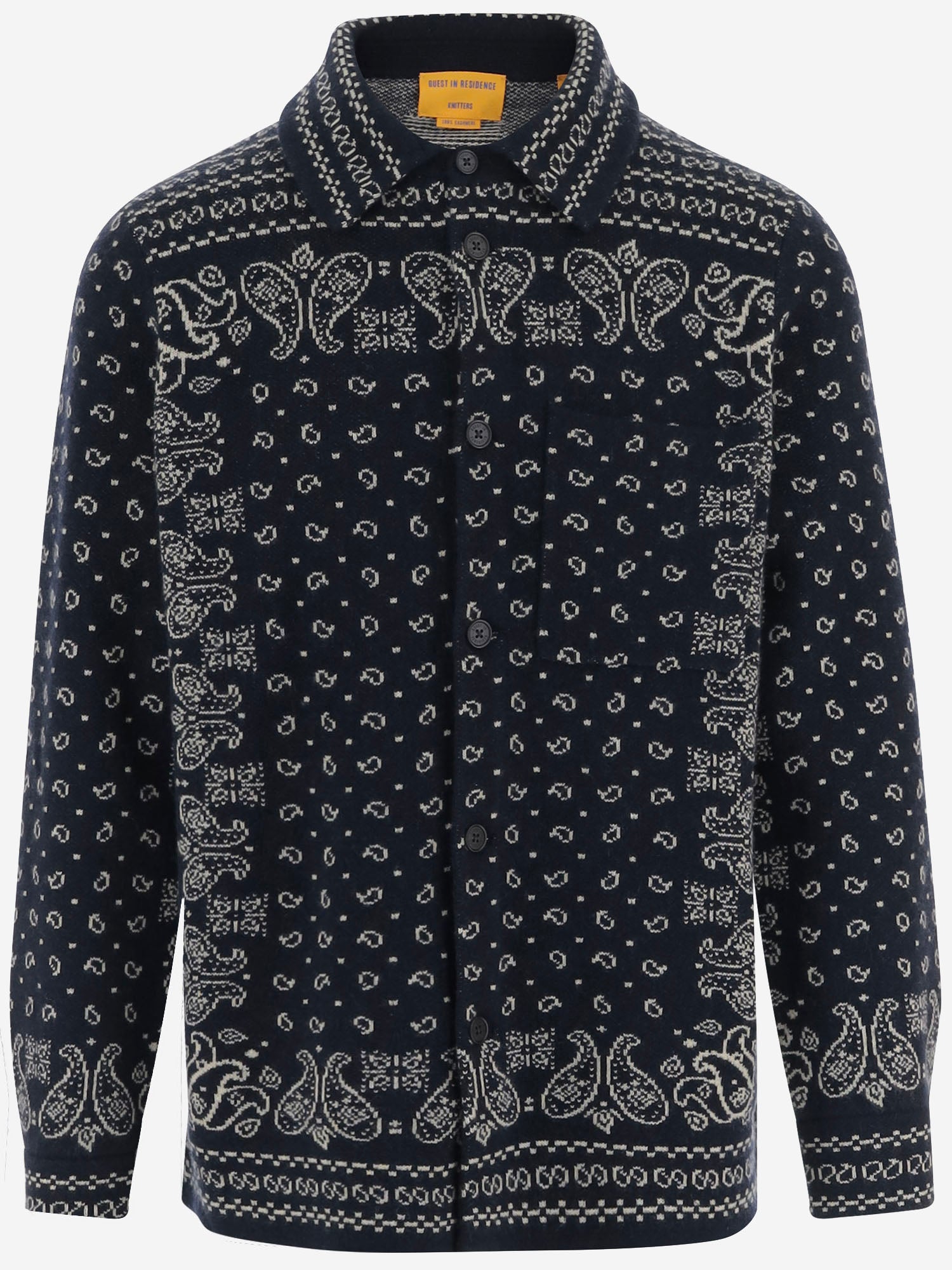 CAMICIA IN MAGLIA DI CASHMERE CON MOTIVO FANTASIA M35810AM MIDNIGHT GUEST IN RESIDENCE 