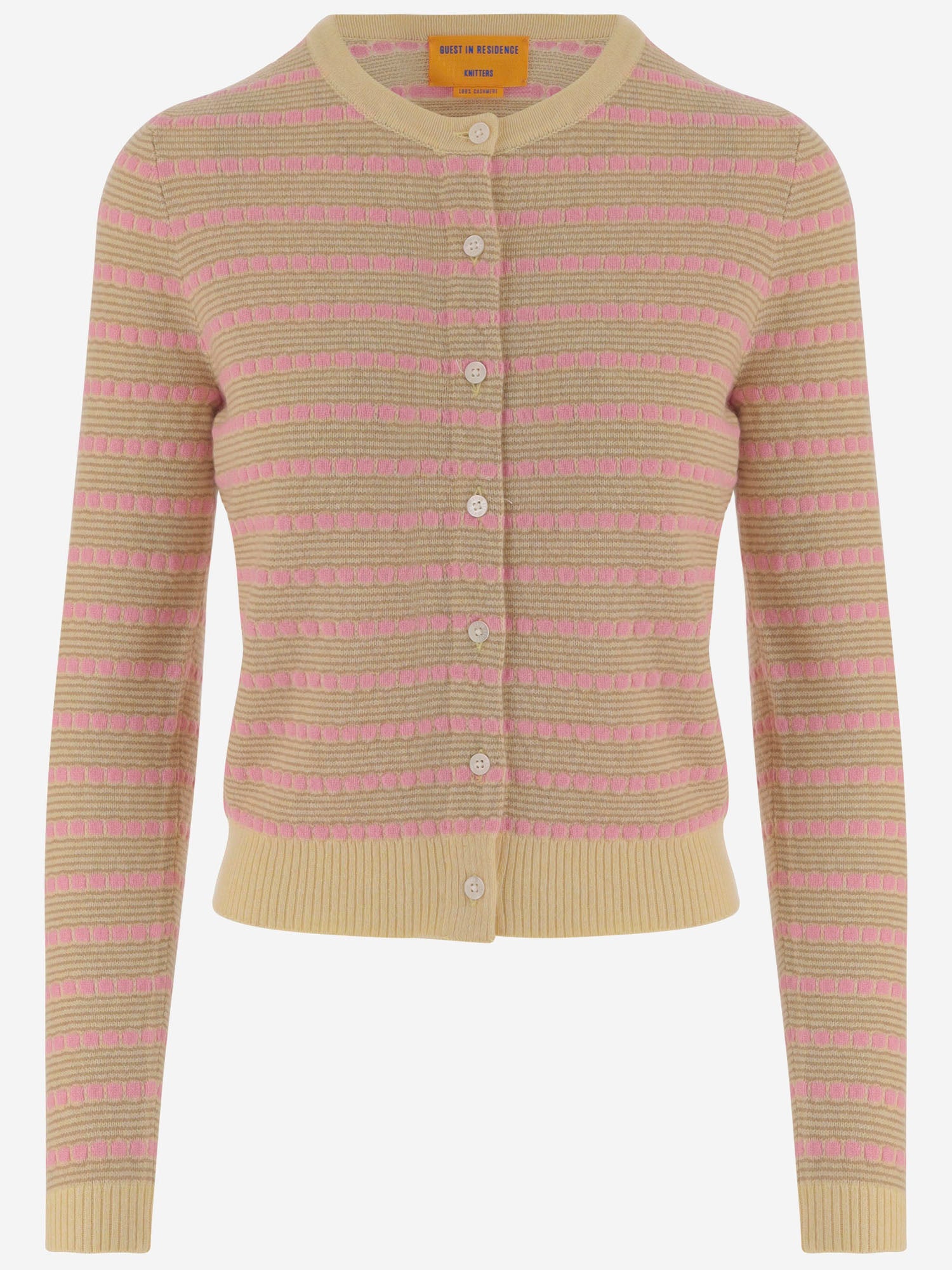 CARDIGAN IN CASHMERE CON MOTIVO A RIGHE W43910JM BTRCO GUEST IN RESIDENCE 