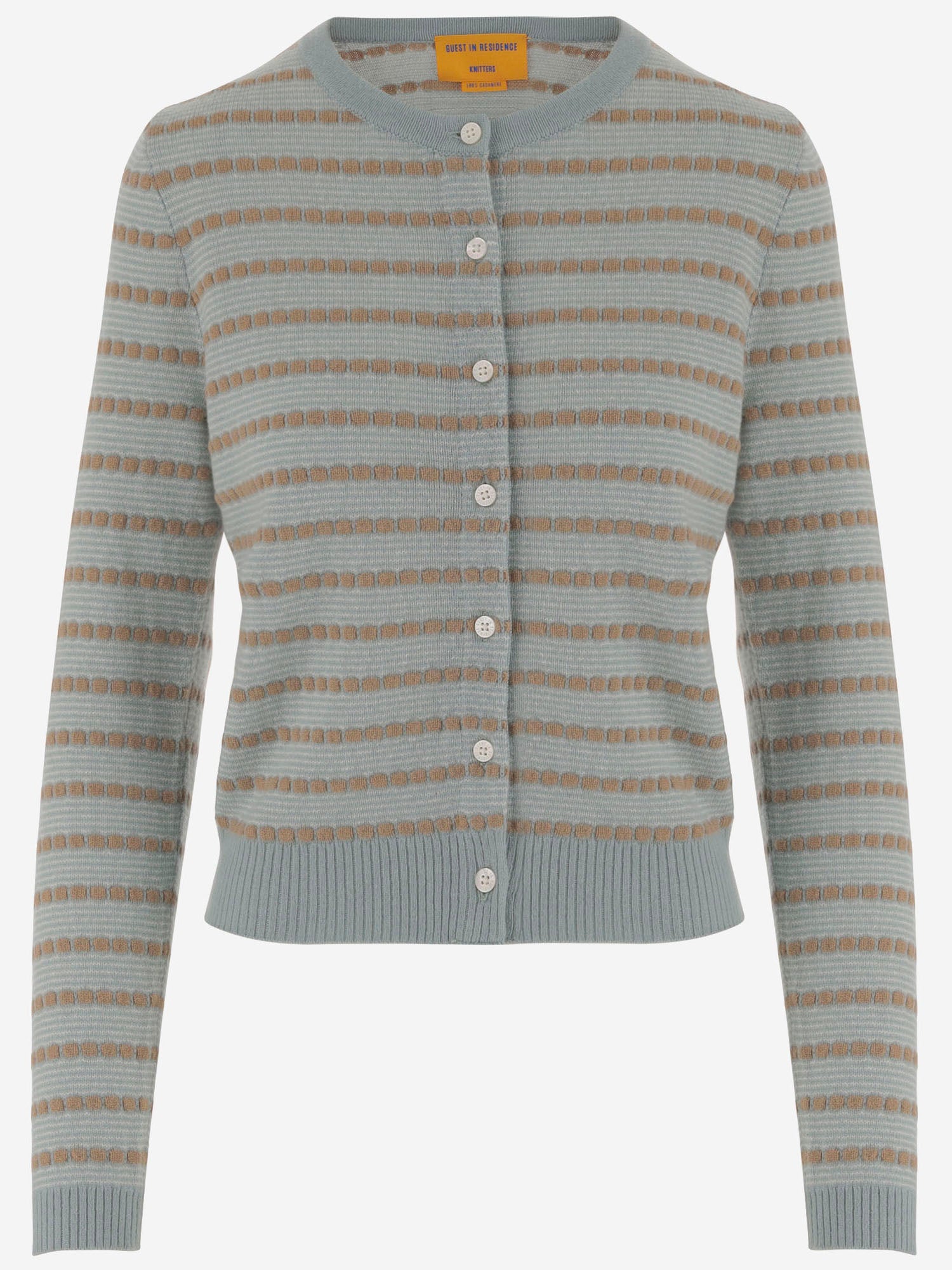 CARDIGAN IN CASHMERE CON MOTIVO A RIGHE W43910JM SGBCO GUEST IN RESIDENCE 