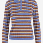MAGLIA IN SETA E LINO A RIGHE W45110RM DLFBLCO GUEST IN RESIDENCE 