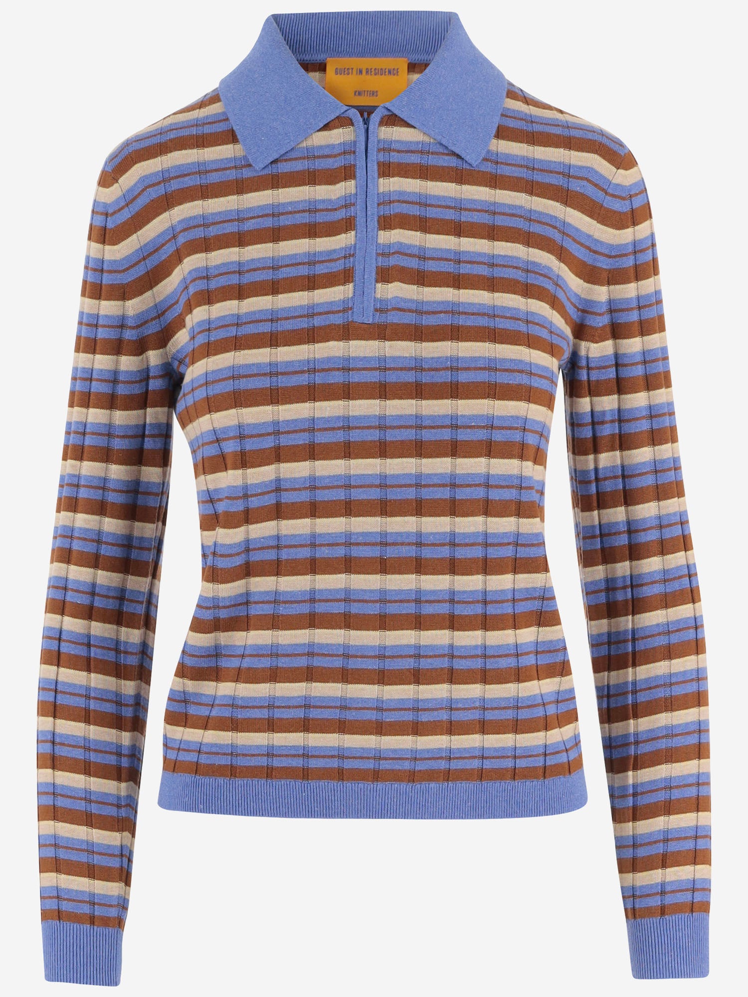 MAGLIA IN SETA E LINO A RIGHE W45110RM DLFBLCO GUEST IN RESIDENCE 