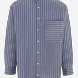 CAMICIA IN MISTO COTONE CON MOTIVO A RIGHE HRB013051 1 HOMME 