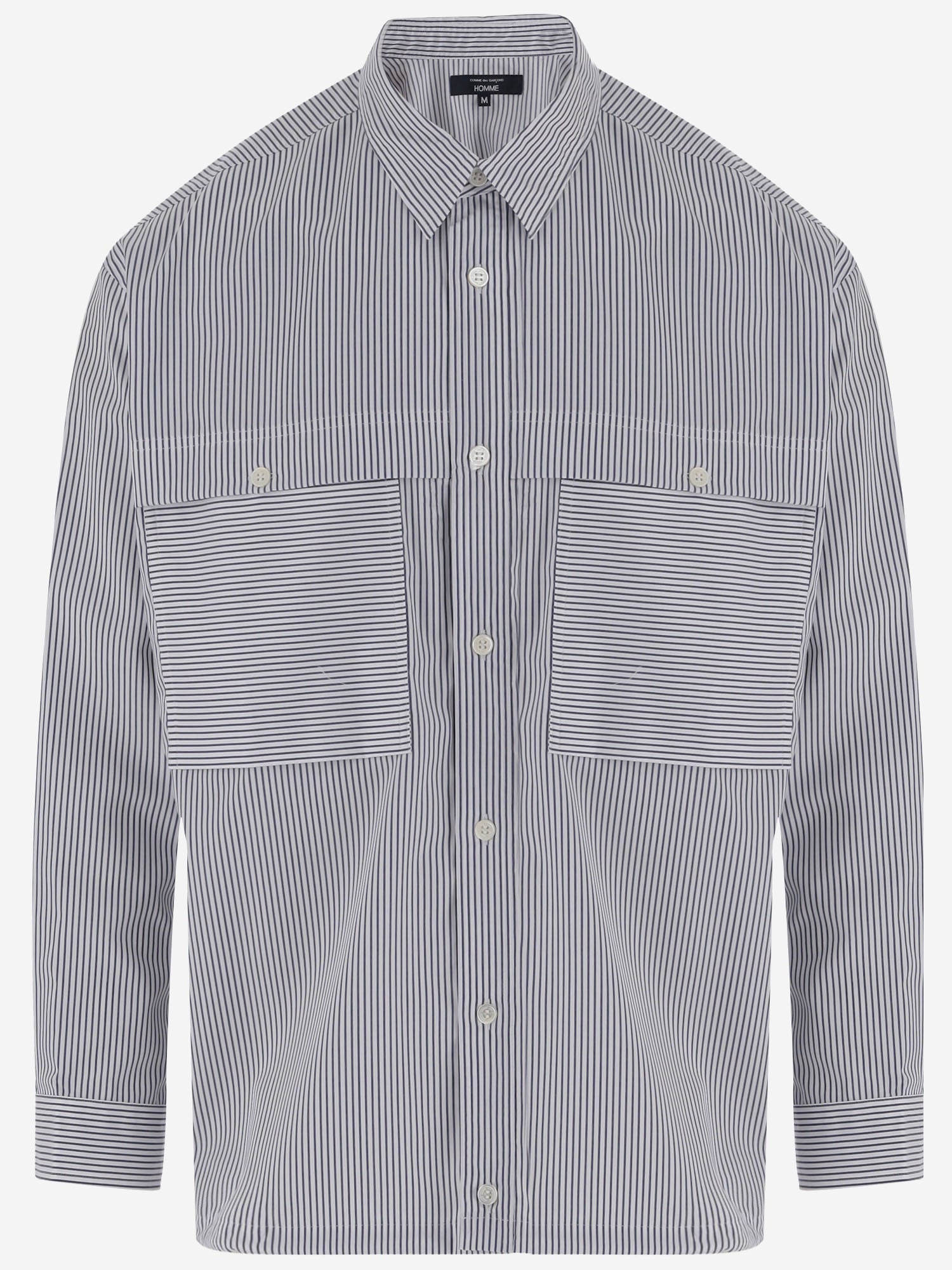 CAMICIA IN COTONE CON MOTIVO A RIGHE HRB016051 1 HOMME 